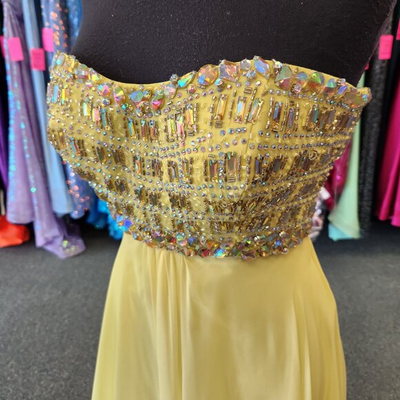 Mori Lee 95012 Yellow Size 4 Prom Dress/Formal Gown - Picture 4 of 7